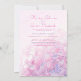 Invitación Hidrangea flor floral rosa boda púrpura