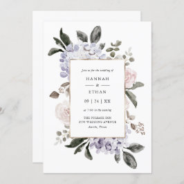 Invitación Hidrangea Floral De Agua Delicada | BODA