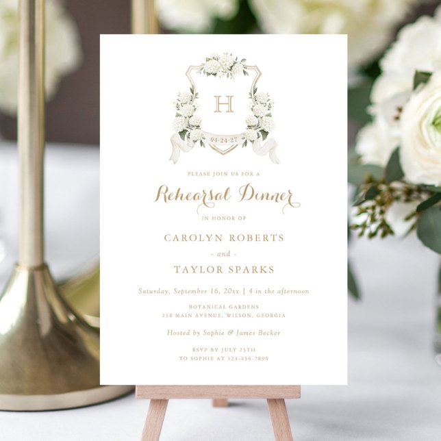 Invitación Hidrangea floral Escudo Boda de la cena (Subido por el creador)