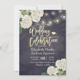 Invitación Hidrangea Flores de cuerda iluminan Boda azul de l