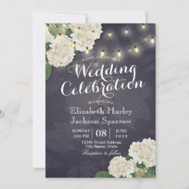 Invitación Hidrangea Flores de cuerda iluminan Boda azul de l
