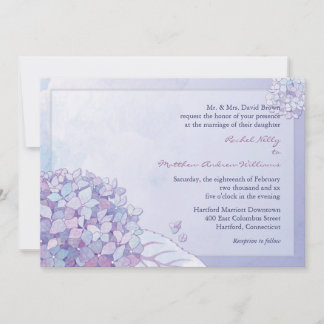 Invitación Hidrangea Púrpura Blooms Boda Floral