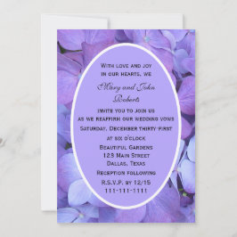 Invitación Hidrangea Púrpura Flores Vow Renovación