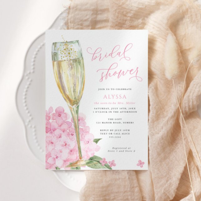 Invitación Hidrangea rosa Blooms Ducha de novias (Subido por el creador)