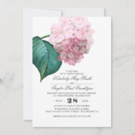 Invitación Hidrangea rosa Boda floral vintage