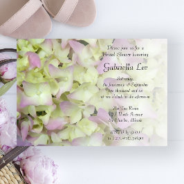 Invitación Hidrangea Rosa Floral Brillante