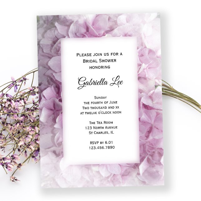 Invitación Hidrangea rosa suave ducha de novia (Subido por el creador)