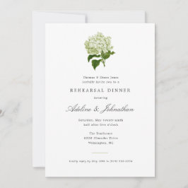 Invitación Hidrangea verde y blanca Cena de ensayo elegante