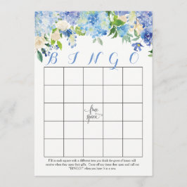 Invitación hidrangeas azules Floral Bridal Shower Bingo Cards