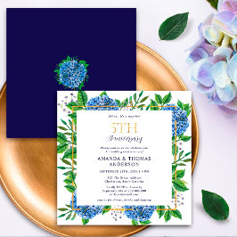 Invitación Hidrangeas Azules Sorpresa 5° Aniversario Boda