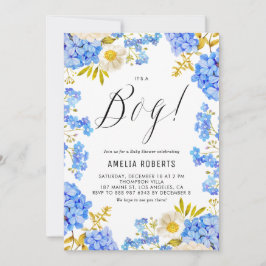 Invitación Hidrangeas azules y blancas: es un niño Baby Showe