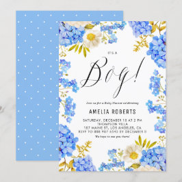 Invitación Hidrangeas azules y blancas: es un niño Baby Showe