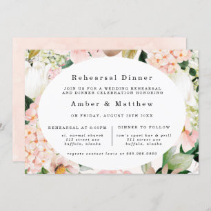 Invitación Hidrangeas de crema de melocotón Tulipán Cena de e