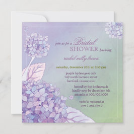 Invitación Hidrangeas Púrpura Moderna Ducha Bridal Floral