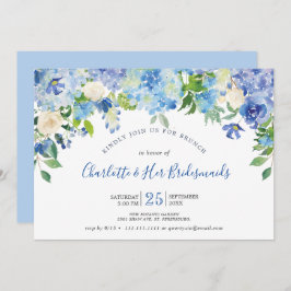 Invitación Hidrángulos azul claro Verdor Bridesmaids Brunch