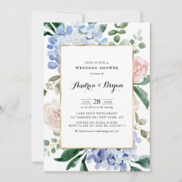 Invitación Hidrángulos azules y rosas rosas rosas rosadas Duc