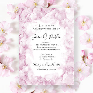 Invitación Hidrángulos rosados Celebración de la vida en acua
