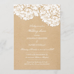 Invitación Hidrángulos Rústicos Ducha De Boda Floral