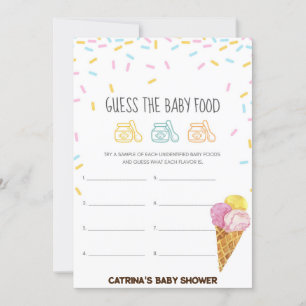 Invitación Hielo Crema Sprinkle Baby Shower -Nombre editable,
