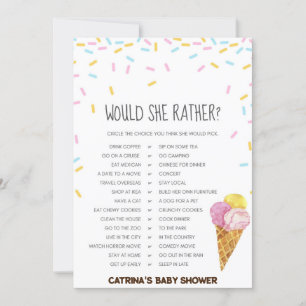 Invitación Hielo Crema Sprinkle Baby Shower -Nombre editable,