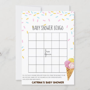Invitación Hielo Crema Sprinkle Baby Shower -Nombre editable,