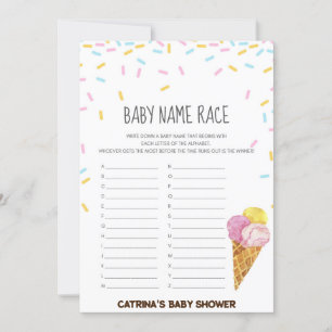 Invitación Hielo Crema Sprinkle Baby Shower -Nombre editable,