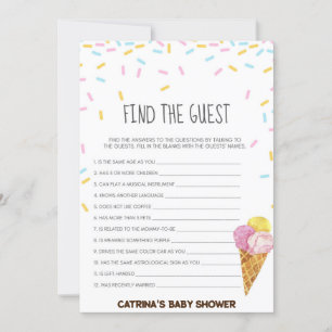 Invitación Hielo Crema Sprinkle Baby Shower -Nombre editable,