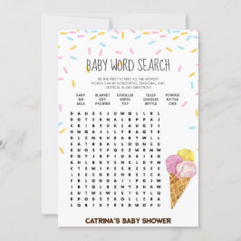 Invitación Hielo Crema Sprinkle Baby Shower -Nombre editable,