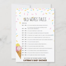 Hielo Crema Sprinkle Baby Shower -Nombre editable,