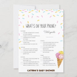 Invitación Hielo Crema Sprinkle Baby Shower -Nombre editable,