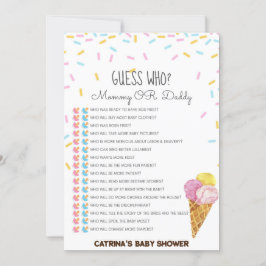 Invitación Hielo Crema Sprinkle Baby Shower -Nombre editable,