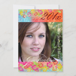 Invitación Hielo de color hawaiano PixDezine, graduaciones 20