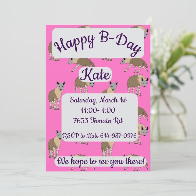 Invitación Hienas Marrones Feliz Cumpleaños (Anverso de pie)