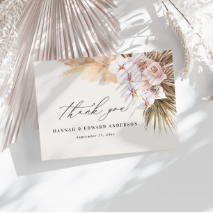 Invitación hierba de las pampas boda bohemio botánico moderno