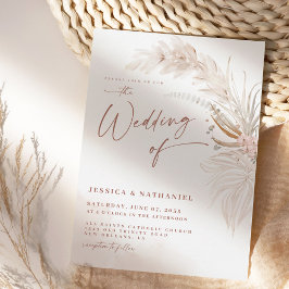 Invitación Hierba de Pampas Floral Boho Moderna