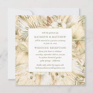 Invitación Hierba de Pampas Floral Boho Recepción Post Boda