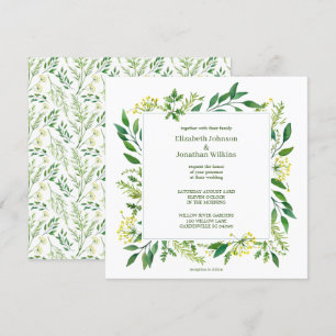 Invitación Hierbas botánicas de la primavera verde
