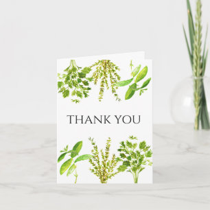 Invitación Hierbas botánicas Thyme Mint Watercolor Gracias