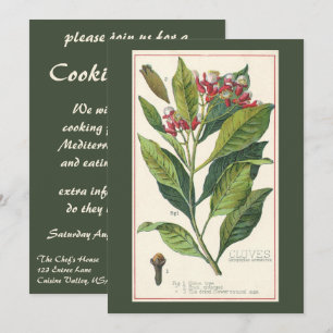 Invitación Hierbas Especias Comestibles Antiguas, Clavos de O