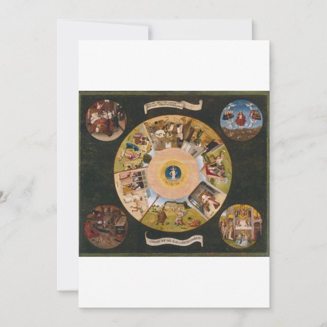Invitación Hieronymus Bosch - Los Siete Pecados Mortales Y La (Anverso)