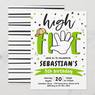 Invitación High Five Birthday Hi Five Five Birthday Party