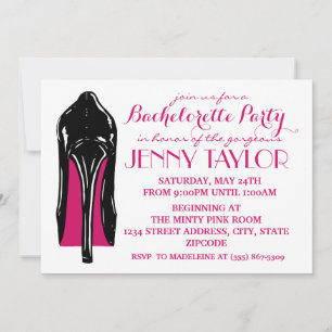 Invitación High Heel Stiletto Bachelorette Invitation (white)