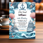 Invitación High Ocean Waves Travel Anchor Yacht 40 cumpleaños<br><div class="desc">Embarque en una aventura en alta mar con nuestro "High Ocean Waves Travel Anchor Yacht" 40th Birthday Invitation! Esta elegante invitación le invita a conmemorar su cumpleaños histórico rodeado por las majestuosas olas del océano y el encanto de un yate. Ya sea la emoción de la aventura o la tranquilidad...</div>