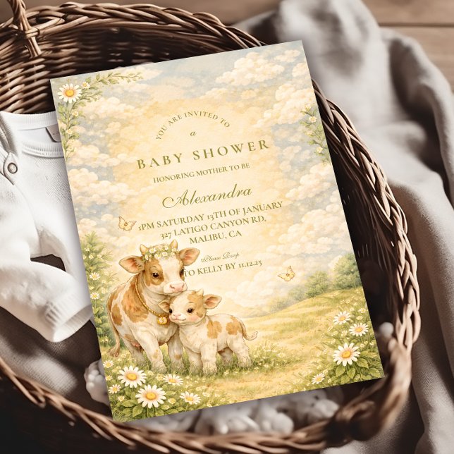 Invitación Highland Cow Baby Shower (Subido por el creador)