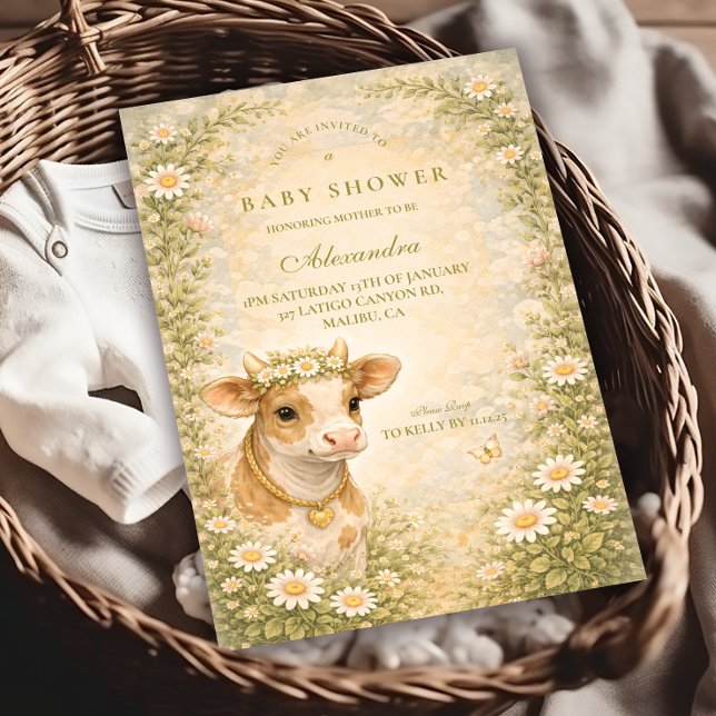 Invitación Highland Cow Countryside Baby Shower (Subido por el creador)