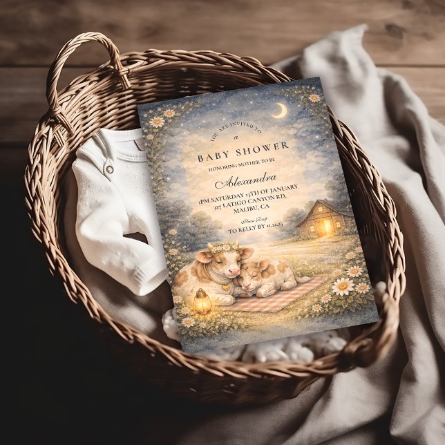 Invitación Highland Cow Meadow Baby Shower (Subido por el creador)