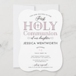 Invitación Hija de la primera comunión tipográfica