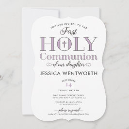 Invitación Hija de la primera comunión tipográfica
