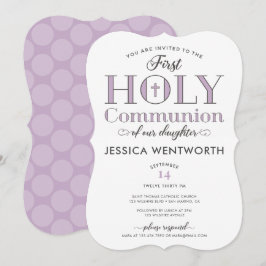 Invitación Hija de la primera comunión tipográfica