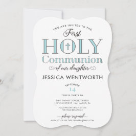 Invitación Hija de la primera comunión tipográfica